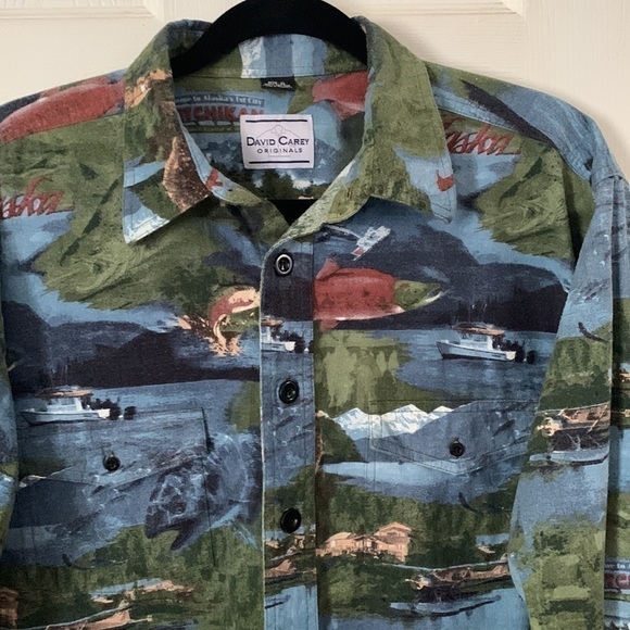 David Carey 100% Cotton Alaska Theme Shirt #200 - Picture 2 of 10